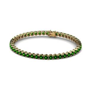 Bracelets: 7.52 Carat Round cut 14ct Yellow Gold Green Tourmaline Women's Bracelet Shanem GLAMIRA NZ