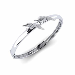 Bracelets: 0.448 Carat Round cut 14ct White Gold Diamond Women's Bangle Vallie GLAMIRA NZ