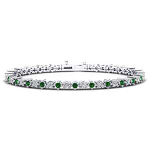 1.61 Carat Round cut 18ct White Gold Emerald Women's Bracelet Briallan GLAMIRA NZ