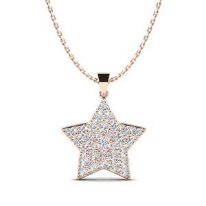 Necklaces: 0.88 Carat Round cut 18ct Rose Gold Diamond Women's Pendant Bindo GLAMIRA NZ