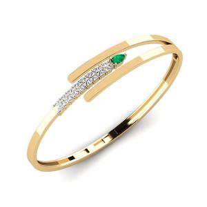 0.17 Carat Pear cut 14ct Yellow Gold Emerald Women's Bangle Blumen GLAMIRA NZ