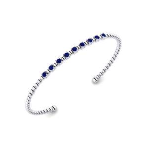 Bracelets: 0.63 Carat Round cut 14ct White Gold Sapphire Women's Bracelet Elanor GLAMIRA NZ