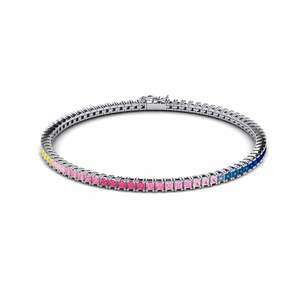3.3 Carat Princess cut 14ct White Gold Multi Sapphire GLAMIRA Bracelet Britni GLAMIRA NZ