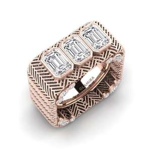 Rings: 1.86 Carat Emerald Cut cut 14ct Rose Gold Diamond GLAMIRA Ring Dipangvs GLAMIRA NZ