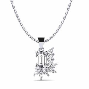0.62 Carat Emerald Cut cut 18ct White Gold Diamond Women's Pendant Citlali GLAMIRA NZ