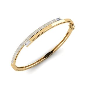 Bracelets: 0.4 Carat Baguette cut 14ct Yellow Gold Lab Grown Diamond Women's Bangle Blommor GLAMIRA NZ