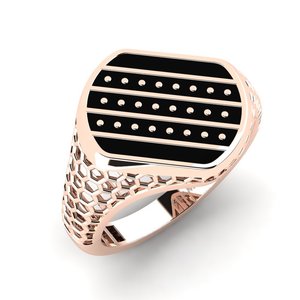 Rings: 18ct Rose Gold Men's Pinky Ring Lostruq GLAMIRA NZ
