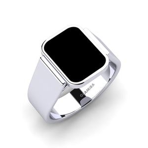 White Silver Men's Ring Valois GLAMIRA NZ