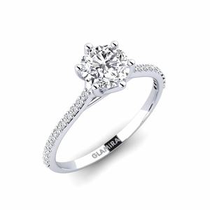 Engagement Rings: 0.8 Carat Round cut 14ct White Gold Lab Grown Diamond Engagement Ring Villeparis GLAMIRA NZ