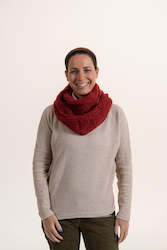 Scarves: Handmade Infinity Mohair Scarf - Plum