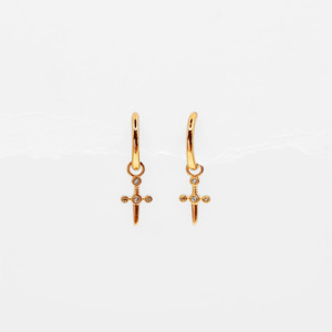 Earrings: Dagger Huggies