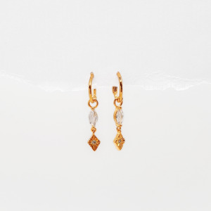 Earrings: Glistening Marquise Huggies