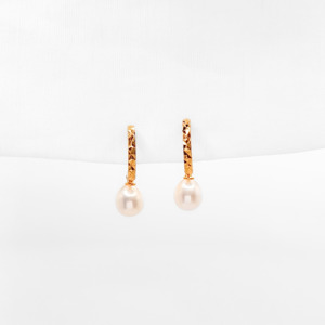 Earrings: Halo Pearl Huggies