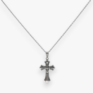 Men: Twin Crucifix Design Necklace