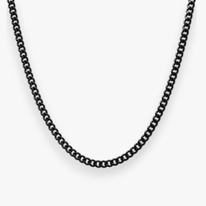 Men: Black Cuban Link Necklace