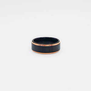 Men: Rose Gold / Black Strip Band (Tungsten)