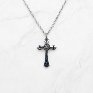 Black Faith Cross Necklace
