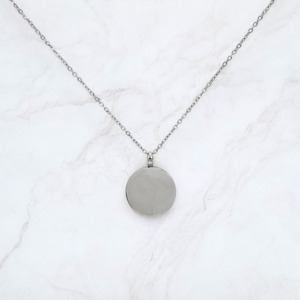 Mens Necklaces: Large Engravable Disc Pendant
