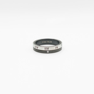 Mens Rings: Roman Numeral Two Tone Spinning Ring