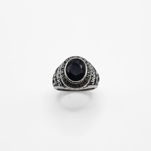 Mens Rings: Stone Jaguar Signet Ring