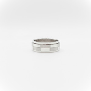 Mens Rings: Bold Checkered Spinner Ring