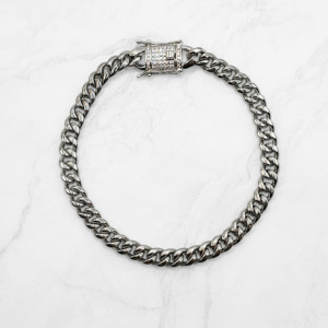 Cuban Pave Buckle Bracelet Chain