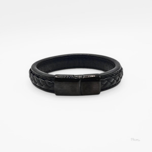 Leather Plaited Multi Layered Identity Bracelet