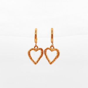Hollow Heart Hoop Earrings