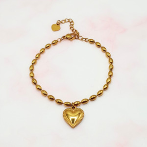 Gold Vermeil: Heart Charm Bracelet