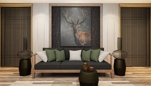 Products: Deer In The Mist Glass Art - Glassography & Florals