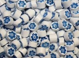 Millefiori Nt: Aqua & White Flowers O (4/5mm)