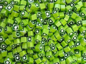 Lime & Clear Squares MO (4/5mm)