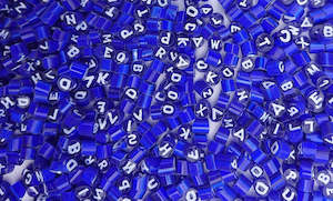 Millefiori Nt: Cobalt Blue & White Small Letters (Assorted) O (3/4mm)