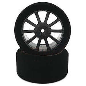 Tyres: Matrix Racing Pre-Assembled Rear 40 Shore AIR 30mm Foam Tire 2 pcs w/ Carbon Wheel For 1/10 On Road RC