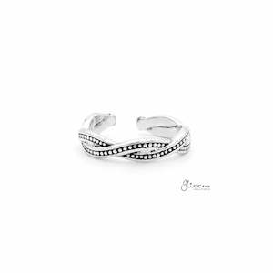 Toe Rings: Twisted Rope Toe Ring - Anti Silver