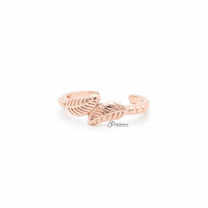 Toe Rings: Leaves Pattern Toe Ring - Rose Gold