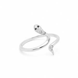 Sterling Silver Rings: CZ Snake Sterling Silver Ring