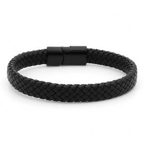 Leather Bracelets: Classic Black Braided Leather Bracelet