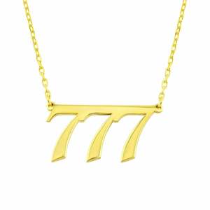 Personalised Necklaces: Personalised Sterling Silver Angel Number Necklaces - Gold