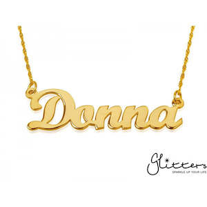 Personalised Necklaces: Personalised 24K Gold Plated Sterling Silver Name Necklace-Script 5