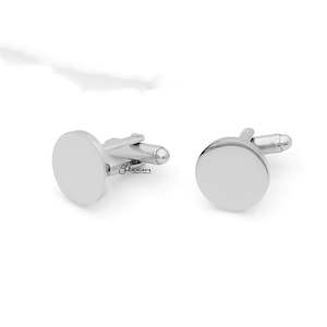 Cufflinks: Stainless Steel Round Cufflinks