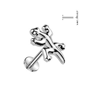 Titanium Jewellery: Gecko Top Titanium Flat Back Stud Earrings