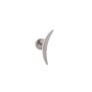 Long Crescent Moon Top Titanium Flat Back Stud Earrings