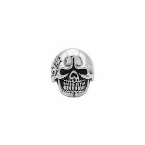 Stainless Steel Skull Ring with Tribal Pattern