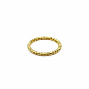 Rings: Stainless Steel Bead Stacking Ring - Gold