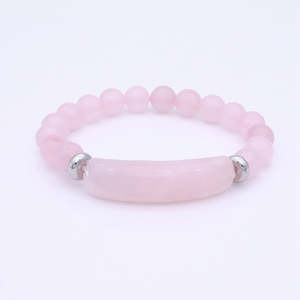 Bracelets: Rose Quartz Semi Precious Stone Bracelet
