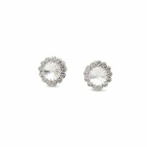 Round Halo Crystal Stud Earrings