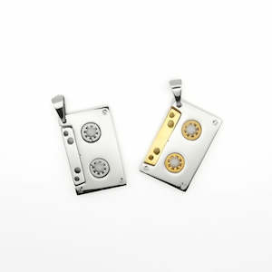 Clearance Sale: Stainless Steel Cassette Tape Pendant