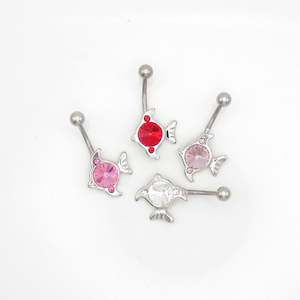 Crystal Fish Belly Button Rings