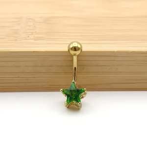 Clearance Sale: Gold Plated Star CZ Belly Button Rings